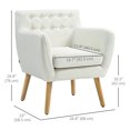 thumbnail image 3 of HOMCOM Fauteuil d'Appoint Moderne, Fauteuil à Accoudoirs Rembourré en Lin, Fauteuil Club Capitonné, 3 of 10