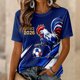 thumbnail image 5 of Women's Football Graphic T-Shirt, Round Neck Soccer Fans T-Shirt, Casual Short Sleeve Tops for Football Supporters, Graphic Tee for Soccer Tournament 2026 Light Blue Size: S, 5 of 7