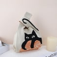 thumbnail image 5 of Unique Bargains 1 Pc Knitted Wrist Bag Cat Gift Bag Beige, 5 of 5