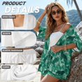 thumbnail image 6 of FKEKYI Camo Green Wolf Print 2 Piece Short Set for Women Summer Outfits Beachwear Open Front Top Shirt & Shorts Casual Loungewear Breathable Resort Wear, L, 6 of 7