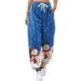 thumbnail image 3 of Qiylii Women's Christmas Cinch Bottom Drawstring Sweatpants Baggy High Waist Sporty Yoga Lounge Jogger Pants Holiday Trousers, 3 of 6