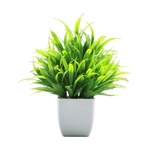 Jierger Small Potted Plants Mini Artificial Greenery for Home Decor, Artificial Potted Plant Decoration with Plant Combination, Indoor Tabletop Decoration for Desk, Shelf and Kitchen Counter