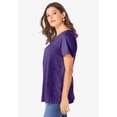 thumbnail image 4 of Roaman's Women's Plus Size Cotton Ultimate Swing Tee With Keyhole Back, 4 of 6