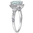 thumbnail image 4 of Everly Women's Aquamarine and Sapphire 14k White Gold Ring, 4 of 10