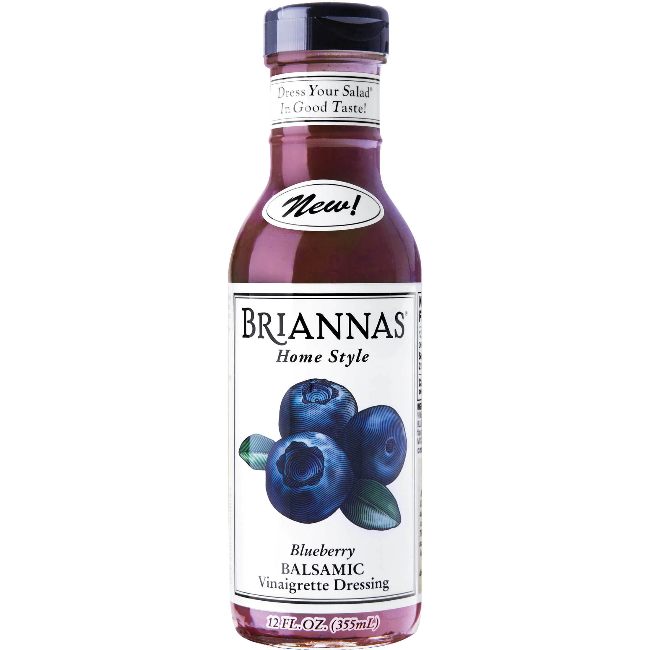 BRIANNAS Home Style Blueberry Balsamic Vinaigrette Salad Dressing, 12 fl oz