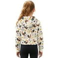 thumbnail image 2 of Xoenoiee Rooster Chicken Floral Print Girls Half Zip Up Sweatshirt Long Sleeve Pullover Cropped Hoodie Fall Trendy Back to School Fall Clothes, Size 7-8 Years, 2 of 7