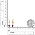 thumbnail image 6 of Gem Stone King 10K Yellow Gold Purple Amethyst and Lab Grown Diamond Earrings for Women | 1.39 Cttw | Gemstone February Birthstone | Princess 5MM, 6 of 6