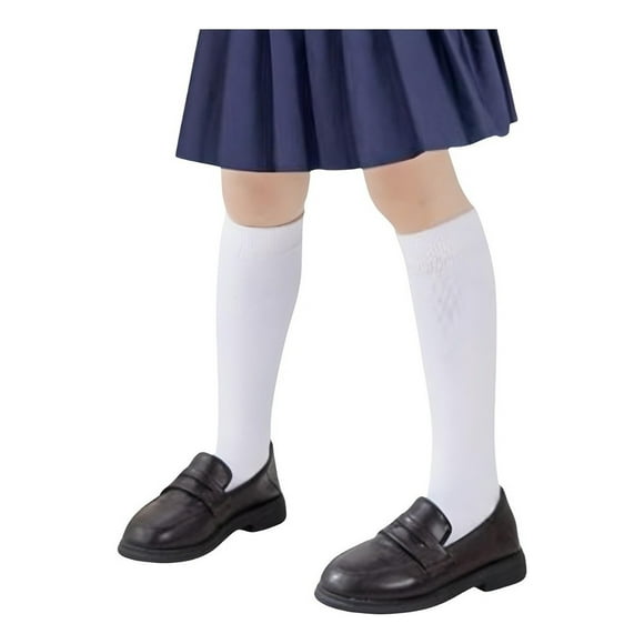 Calceta Escolar Blanca Lisa 6 Pares talla 13/18 años