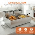 thumbnail image 6 of Daluvenix Commercial Deep Fryer with Basket 12L 5000W Professional Electric Countertop Deep Fryer Dual Tank Stainless Steel for Restaurant, 6 of 8