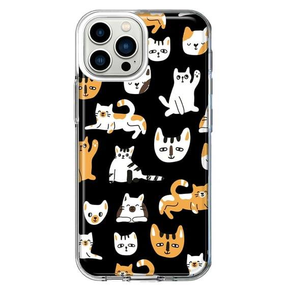 Mundaze - Case for Apple iPhone 15 Pro Slim Shockproof Hard Shell Soft TPU Heavy Duty Protective Phone Cover - Cat Friends