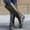 Green, variant on Clearance Fashion Large Size Boots Women Autumn Long Tube Low Heeled Shoes Boots Pointed Boots Knight Boots