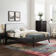 thumbnail image 2 of Platform Bed Frame, King Size, Wood, Black White, Modern Contemporary Urban Design, Bedroom Master Guest Suite, 2 of 10