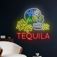 thumbnail image 2 of Handmadetneonsign Tequila Sugar Skull Neon Sign, Flower Skull Wall Art Decor, Bar Club Wall Decor, 2 of 5