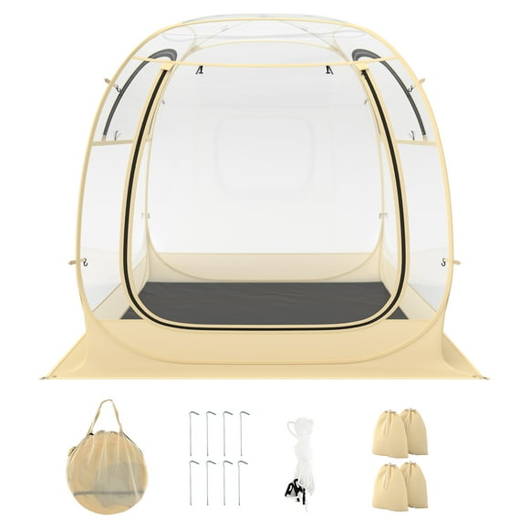 Gymax Tente Instantanée 6 x 6 Pi, Abri Étanche, Tente de Sport pour 5-6 Personnes