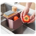 thumbnail image 4 of Organizador de caja multifuncional para fregadero para jabón, lavavajillas, esponja, fregadero de cocina, estante, esponja para jabón, soporte para es Rosado Macarena cesta de drenaje del fregadero de cocina, 4 of 8