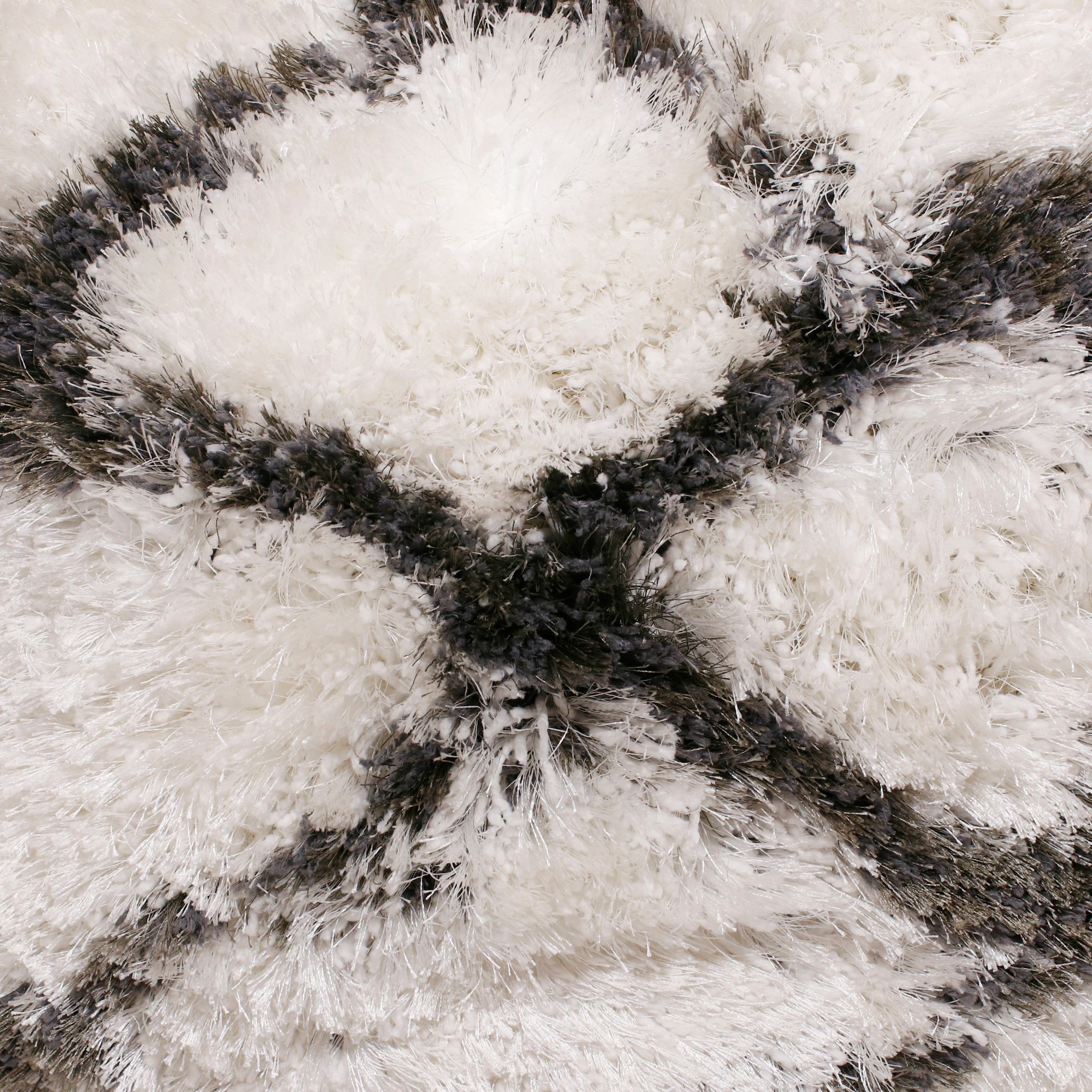 LR Home Soft Shag Diamond Criss Cross Throw Pillow