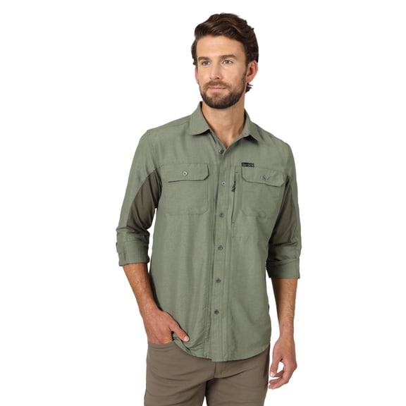 Wrangler?? ATG Men's Mixed Material Shirt with UPF 40 Protection, S-4XL