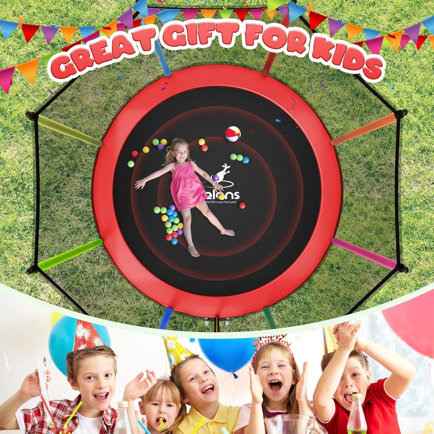 Outdoor Trampolines 8ft 10ft 12ft 14ft 15ft,Exercise Trampolines with Enclosure Net and Ladder,Recreational Anti-Rust Trampolines for Kids and Adults