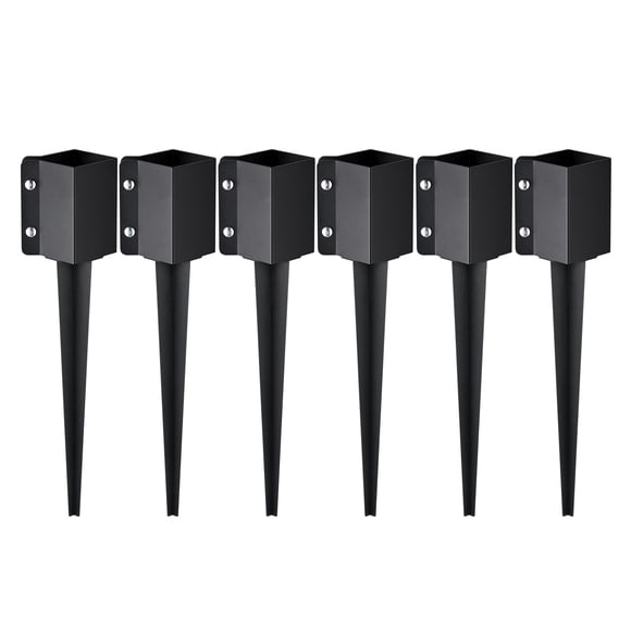 VEVOR Fence Post Anchor Ground Spike, 6 Pack 24 x 4 x 4 Inches Outer Diameter (Inner Diameter 3.5 x3.5 Inches)