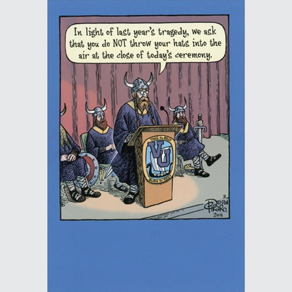 Nobleworks Viking University Graduation: Do Not Throw Hats Funny / Humorous Graduation Card
