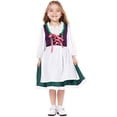 thumbnail image 2 of Mercatoo German Dirndl Dress for Girls Traditional Be𝐞r Apron Dress Milkmaid Barmaid 𝗢ktoberfest 𝐂ostume Outfit 4pcs Set, 2 of 6