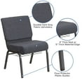 thumbnail image 6 of Emma + Oliver 21"W Church Chair, Dark Gray Fabric Book Rack/Silver Vein Frame, 6 of 13