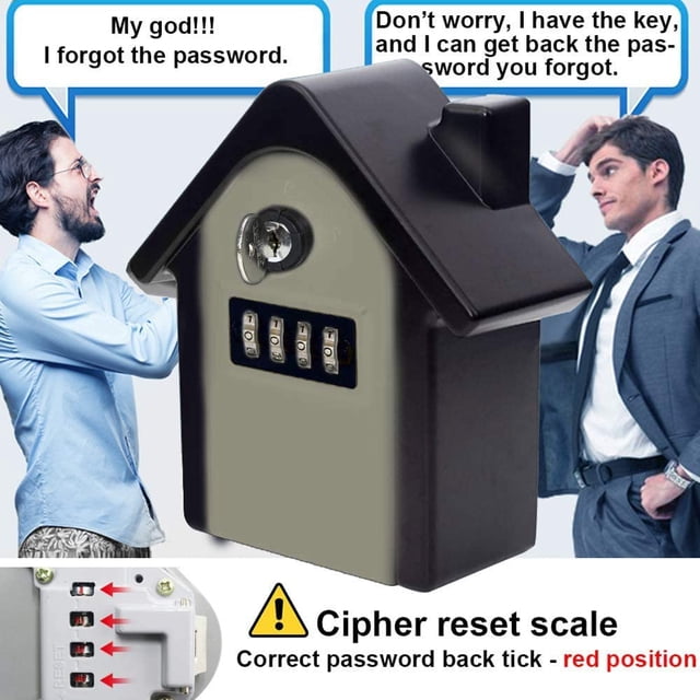 Caja de seguridad para llaves, bloqueo de contrase?a, caja de almacenamiento de llaves de seguridad para exteriores, caja de seguridad con forma creativa para el hogar, caja de bloqueo de combinación montada en la pared XianweiShao 1327533240710
