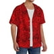 thumbnail image 2 of Balery Red Rose Camisa Casual de Manga Corta con Botones para Hombre, Texturizada, Estilo Cubano, para Playa, Verano-Large, 2 of 5