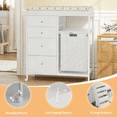 thumbnail image 6 of NEBZHASK Changing Table Dresser, Baby Dresser with 4 Drawers & Laundry Hamper, Mobile Diaper Changing Station with Wheels, Anti-Tipping, White, 6 of 8