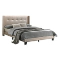 thumbnail image 4 of Home Design Evelyn King Upholstered Platform Bed Frame with Tufted Headboard and Wingback Design, Champagne, Easy Assembly, 4 of 5