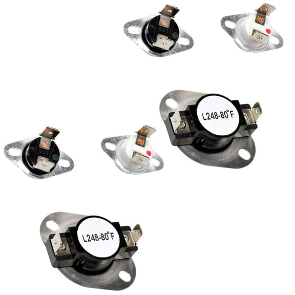 HQRP 2-Pack Dryer Thermostat & Thermal Fuse Kit Compatiblewith General Electric GE AD924WSX1; Norge DEL202WC