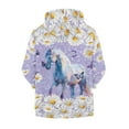 thumbnail image 2 of Chririnla Purple Daisy Butterfly Horse Youth Zip Up Hoodie Lightweight Long Sleeve with Pockets Casual Athletic Outerwear Teens Size 10-12, 2 of 7