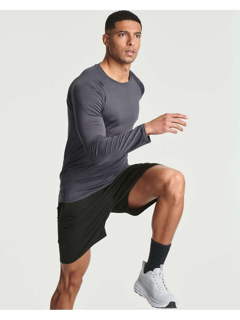 Real Essentials 4 Pezzi Maglietta Compressione Maniche Lunghe Uomo - Termica Invernale Per Sport, Bianco, Nero, Taglie Big & Tall - 2