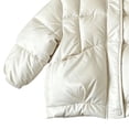 thumbnail image 2 of Jalioing Girls Winter Coat Fashion Plain Long Sleeve Zip Up Puffer Jacket Toddler Kids Thermal Thick Outerwear with Pocket, 2 of 7