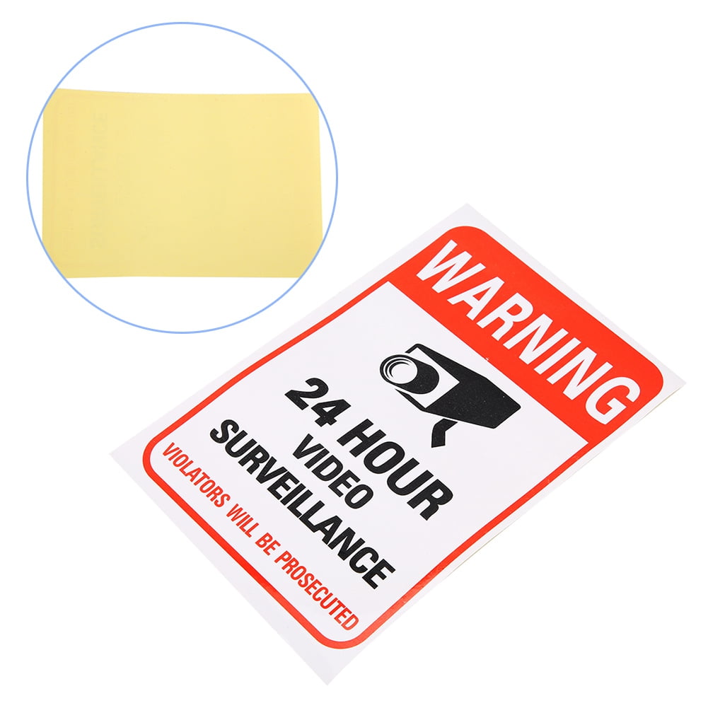 Fyydes 10pcs 24 Hour Video Surveillance Security Warning Stickers