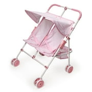 Folding Double Doll Umbrella Stroller - Pink/Gingham