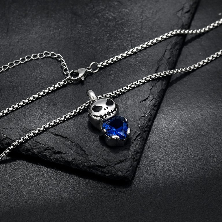 Cool Skull Urn Necklace For Men Crystal Demonic Cremation Jewelry