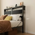 thumbnail image 5 of Bestier Full Size Platform Bed Frame with Storage Headboard, LED Lights & USB Charging Station, Metal Bed Frame Black, 5 of 14