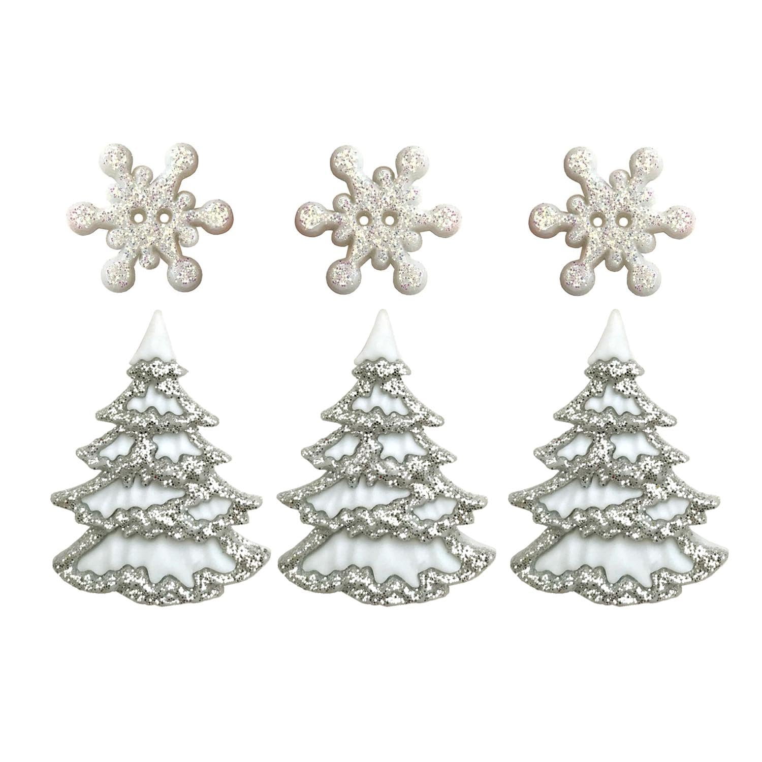 Buttons Galore Christmas Theme Buttons for Crafts and Sewing- White  Christmas - Walmart.com