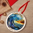 thumbnail image 3 of Ocean Waves Stained Glass Suncatcher Ornament – Text Christmas 2025 Tree Decoration Gift for Family, Friends, Man & Woman, 3 of 4