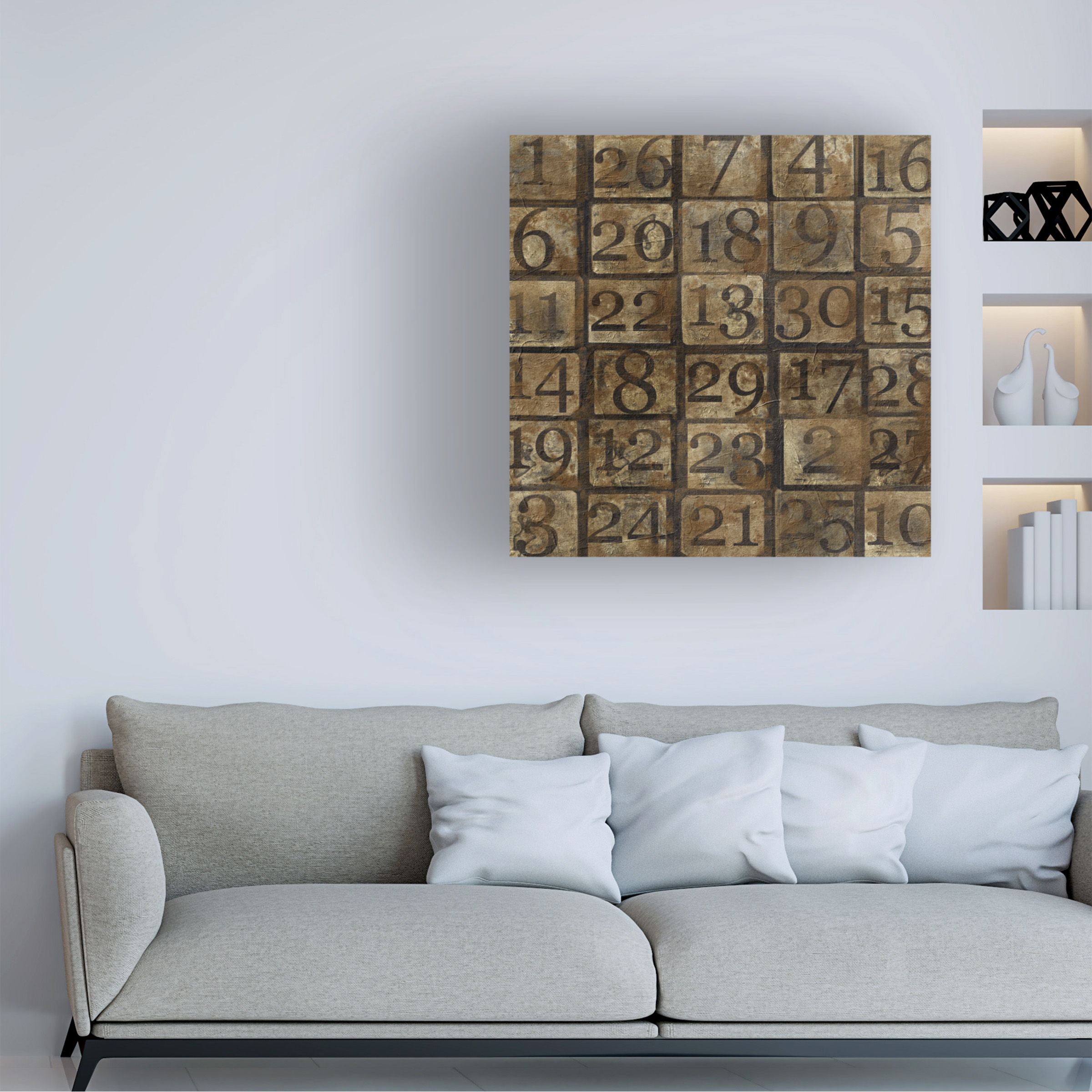 Trademark Fine Art 'Grungy Number Blocks' Canvas Art by Marcee Duggar