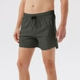thumbnail image 1 of pstuiky Pantalones cortos deportivos para hombre, de verano, sin costuras, con ribete reflectante, transpirables, para correr y entrenar, conjunto de tres piezas., 1 of 9