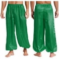 thumbnail image 3 of Trajes de Cosplay árabe de Halloween para hombre, bombachos con adornos dorados y cintura elástica, pantalones sueltos, disfraz de danza del vientre, pantalones de satén Príncipe, 3 of 5