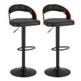 thumbnail image 6 of VECELO Swivel Bar Stools Set of 2, Adjustable Height PU Leather Armless Barstool with Back & Footrest for Bar Kitchen Dining Room, Black, 6 of 10