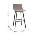 thumbnail image 4 of Merrick Lane Gray Faux Leather Low Back Bucket Seat Bar Stools, Gray/Black (Set of 2), 4 of 11