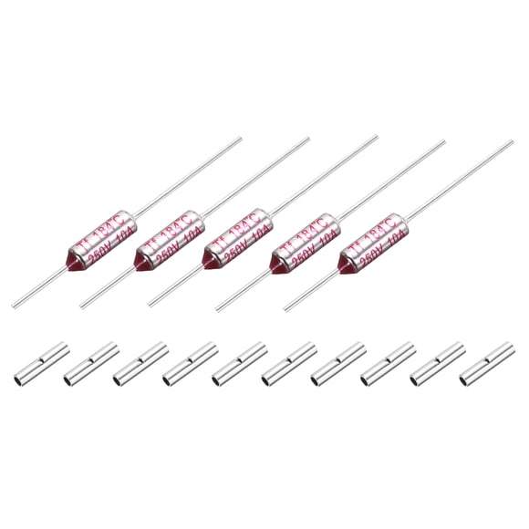 Uxcell 5Pcs Fusible Térmico de Metal SF184 10A 250V con Conector de Terminal