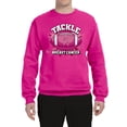 thumbnail image 2 of Wild Bobby Tougher Than Cancer Football Paint Splatters Breast Cancer Awareness Unisex Crewneck Sweatshirt, Fuschia, Small, 2 of 6
