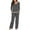 Gray, variant on Viikei Halloween Pajamas for Women Set Christmas Pajamas Women Fashion Splicing Sets Lounge Wear Home Sleepwear Long Sleeve Tops+Pants