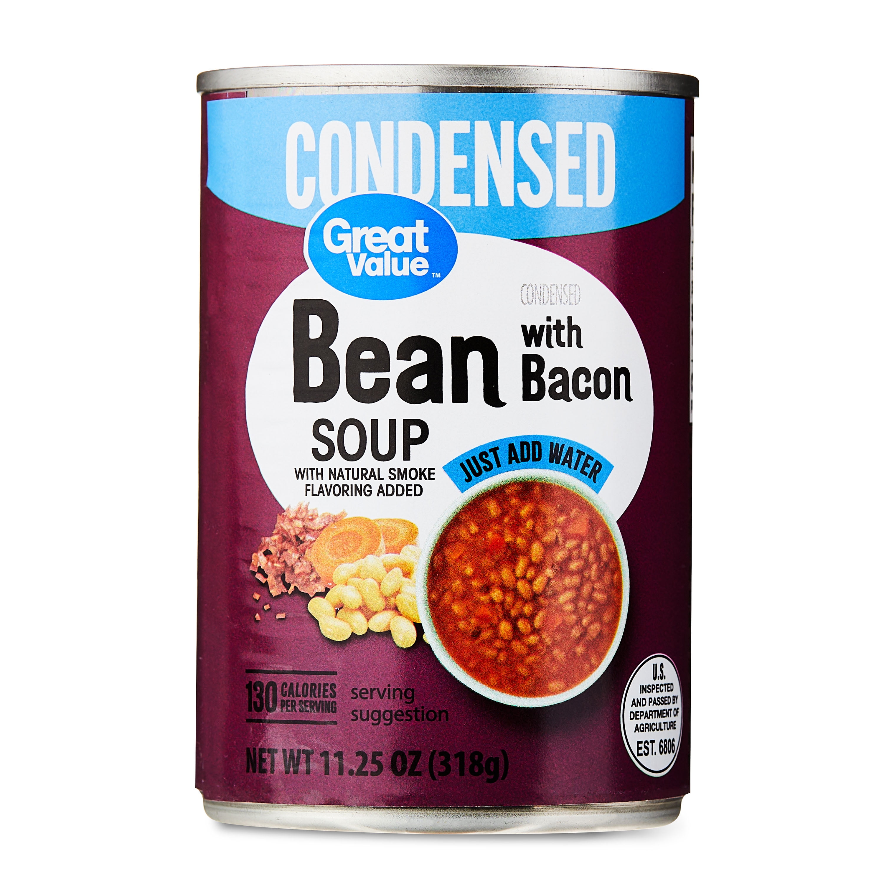 (4 pack) Great Value Bean with Bacon Condensed Soup, 11.25 oz