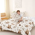 thumbnail image 4 of Erosebridal Cartoon Cute Bear Queen Comforter Set,Rustic Farmhouse Pine Cone Bedding Comforter Set For Girls Boys, Reversible 3pcs, 4 of 7